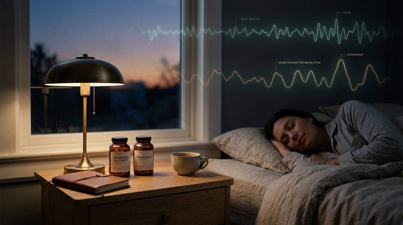 Restorative neurobiological sleep monitoring, polysomnography waveforms, and magnesium glycinate
